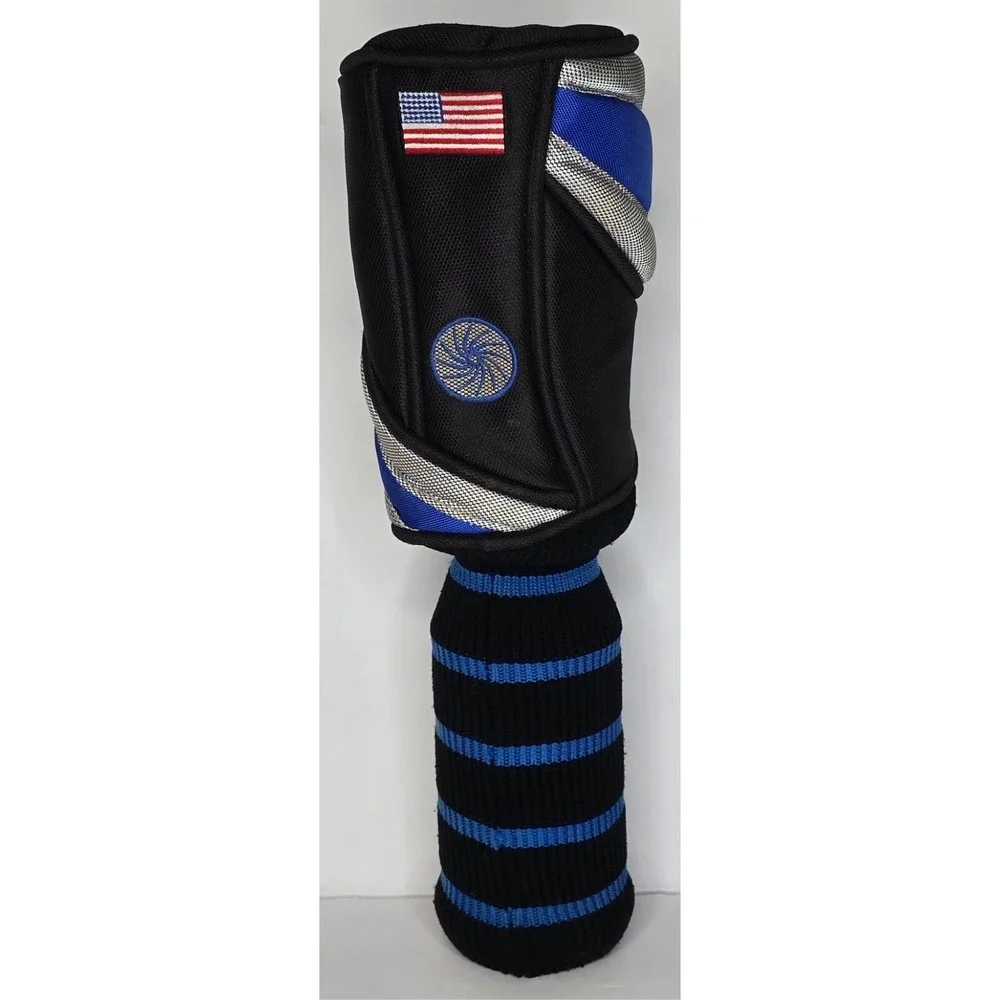 M.A.C. Burrows Golf‎ Powersphere 3 Cover in Black, Electric Blue & Silver EUC